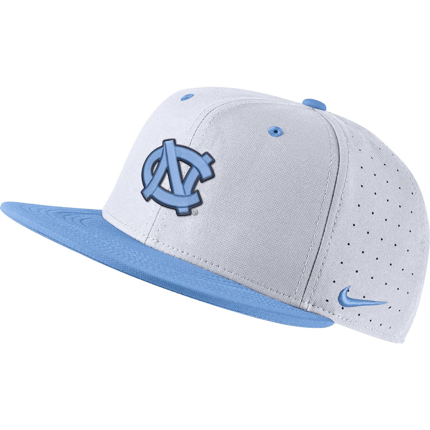 Mens North Carolina Tar Heels Nike Authentic Team Issue White/ Carolina Blue Aerobill Fitted Hat