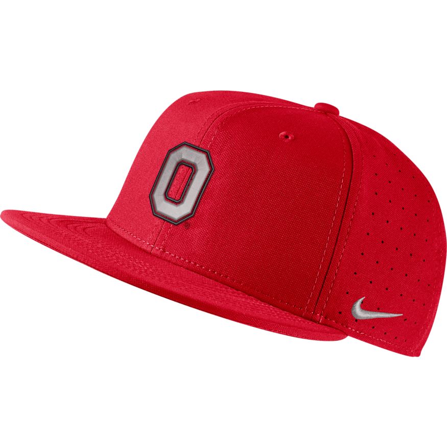 Mens Ohio State Buckeyes Nike Authentic Team Issue Scarlet Aerobill Fitted Hat