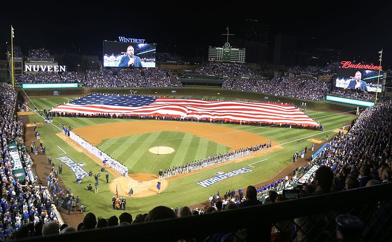 Wrigley Field Chicago Cubs 2016 World Series Game 3 Flag Photo