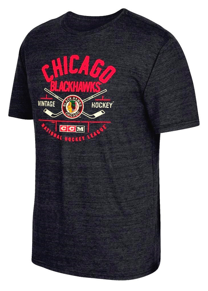 Chicago Blackhawks CCM NHL "Even Strength" Tri-Blend Men's Short Sleeve T-Shirt