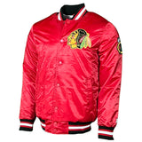 Men's Chicago Blackhawks Old School Original Starter Satin Jacket-Red - Pro Jersey Sports
