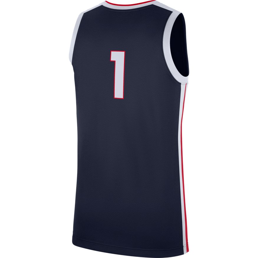 Men's NCAA Gonzaga Bulldogs Nike #1 Navy Replica Basketball Jersey