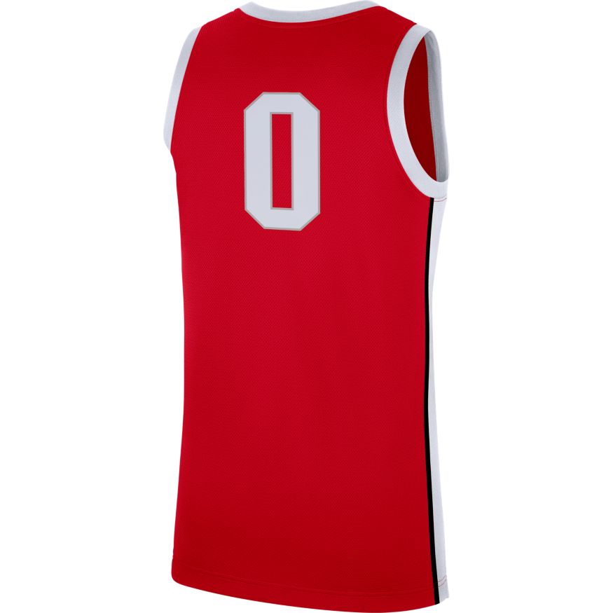 Men's NCAA Ohio State Buckeyes Nike #0 Red Replica Basketball Jersey