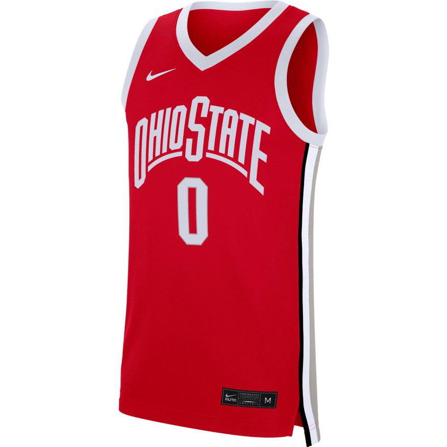 Men's NCAA Ohio State Buckeyes Nike #0 Red Replica Basketball Jersey