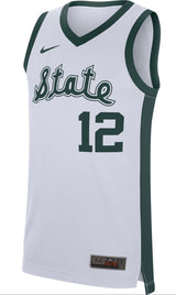 Men's Michigan State Spartans Nike Replica Retro #12 Basketball Jersey – White - Pro Jersey Sports