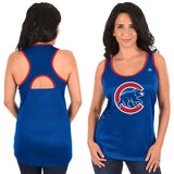 Womens Chicago Cubs All About Function Cool Base Racerback Tank Top By Majestic - Pro Jersey Sports