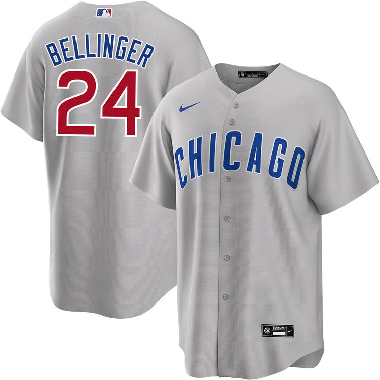 NIKE Men's Cody Bellinger Chicago Cubs Gray Road Premium Stitch Replica Jersey