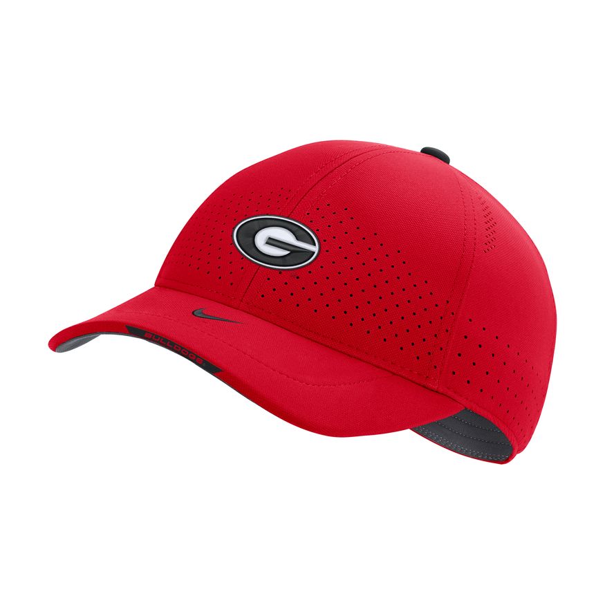 Nike Men's Georgia Bulldogs Red AeroBill Swoosh Adjustable Classic 99 Football Sideline Hat