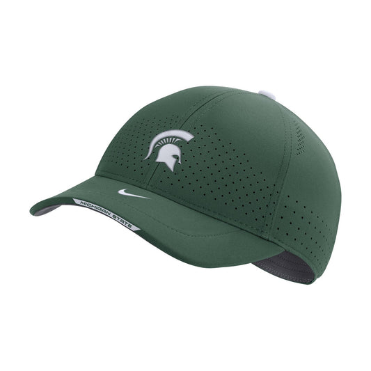 Nike Men's Michigan State Spartans Green AeroBill Swoosh Adjustable Classic 99 Football Sideline Hat