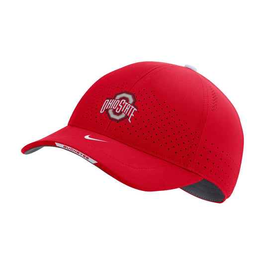 Nike Men's Ohio State Buckeyes Red AeroBill Swoosh Adjustable Classic 99 Football Sideline Hat