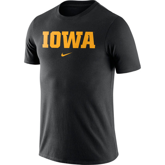 Men's Iowa Hawkeyes Nike Black Essential Wordmark T-Shirt