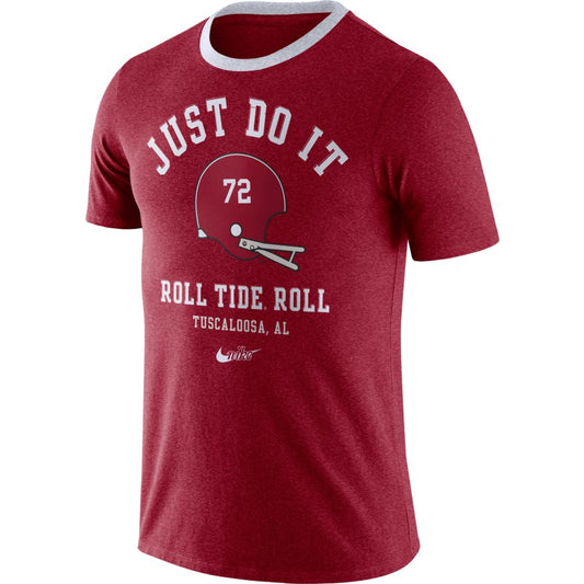 Men's Alabama Crimson Tide Football Crimson Vault Helmet Logo T-Shirt By Nike