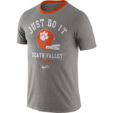Men's Clemson Tigers Football Gray Vault Helmet Logo T-Shirt By Nike - Pro Jersey Sports