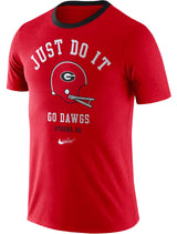 Men's Georgia Bulldogs Football Red Vault Helmet Logo T-Shirt By Nike - Pro Jersey Sports