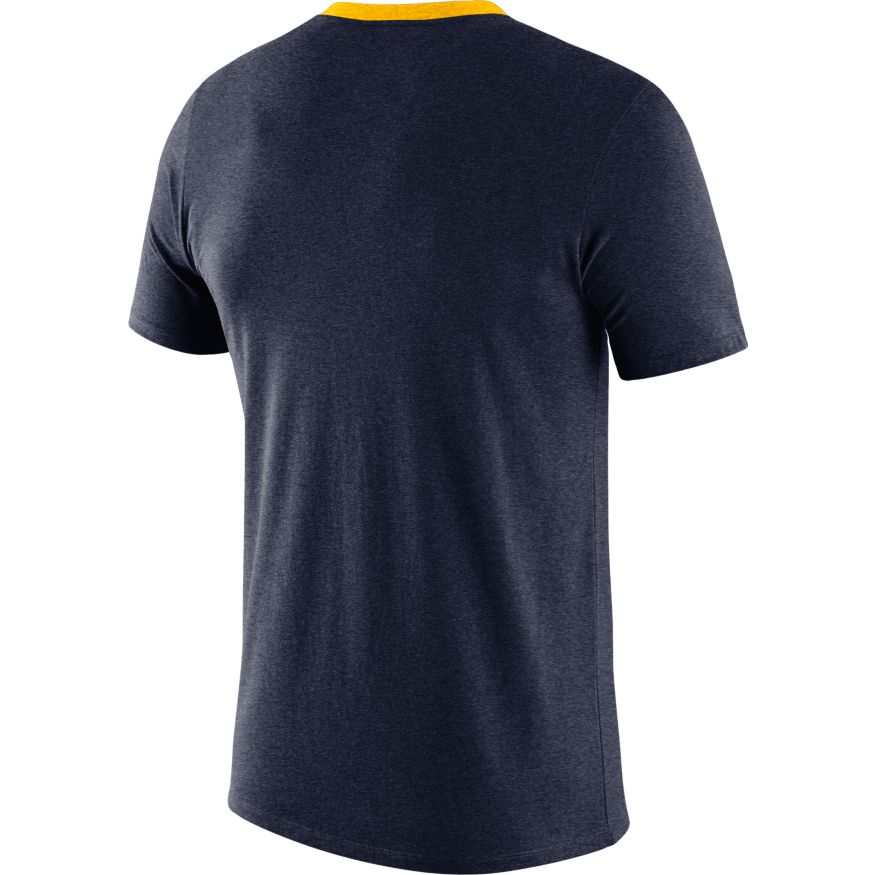 Men's Michigan Wolverines Football Navy Vault Helmet Logo T-Shirt By Nike