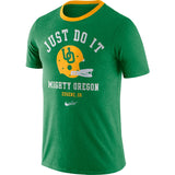 Men's Oregon Ducks Football Apple Green Vault Helmet Logo T-Shirt By Nike - Pro Jersey Sports