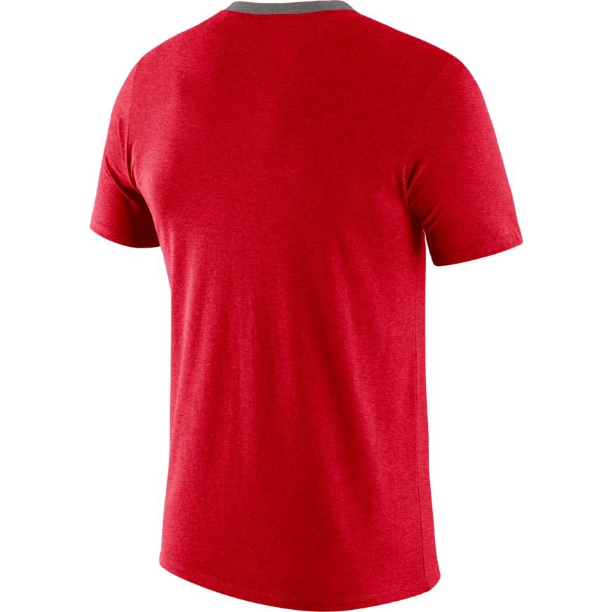 Men's Ohio State Buckeyes Football Scarlet Vault Helmet Logo T-Shirt By Nike