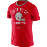 Men's Ohio State Buckeyes Football Scarlet Vault Helmet Logo T-Shirt By Nike - Pro Jersey Sports