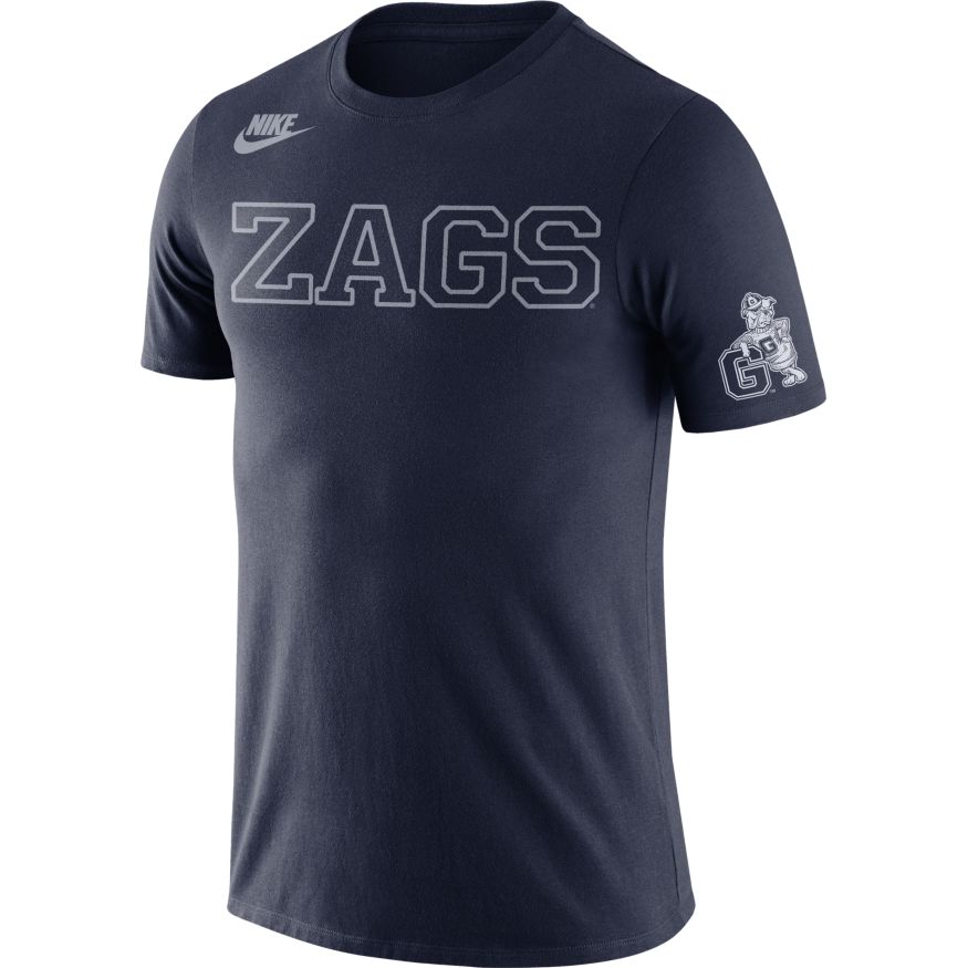 Men's Gonzaga Bulldogs "ZAGS" Nike Retro Tee- Navy