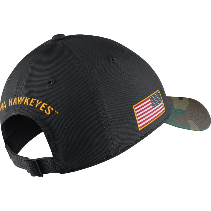 Iowa Hawkeyes Nike Legacy 91 2021 Veterans Camo Adjustable Hat