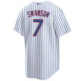 NIKE Men's Dansby Swanson Chicago Cubs White Home Premium Stitch Replica Jersey - Pro Jersey Sports