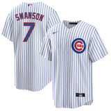 NIKE Men's Dansby Swanson Chicago Cubs White Home Premium Stitch Replica Jersey - Pro Jersey Sports