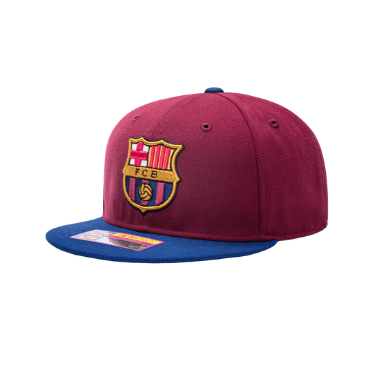 Barcelona FC Team 2 Tone Burgundy /Blue Snapback Hat