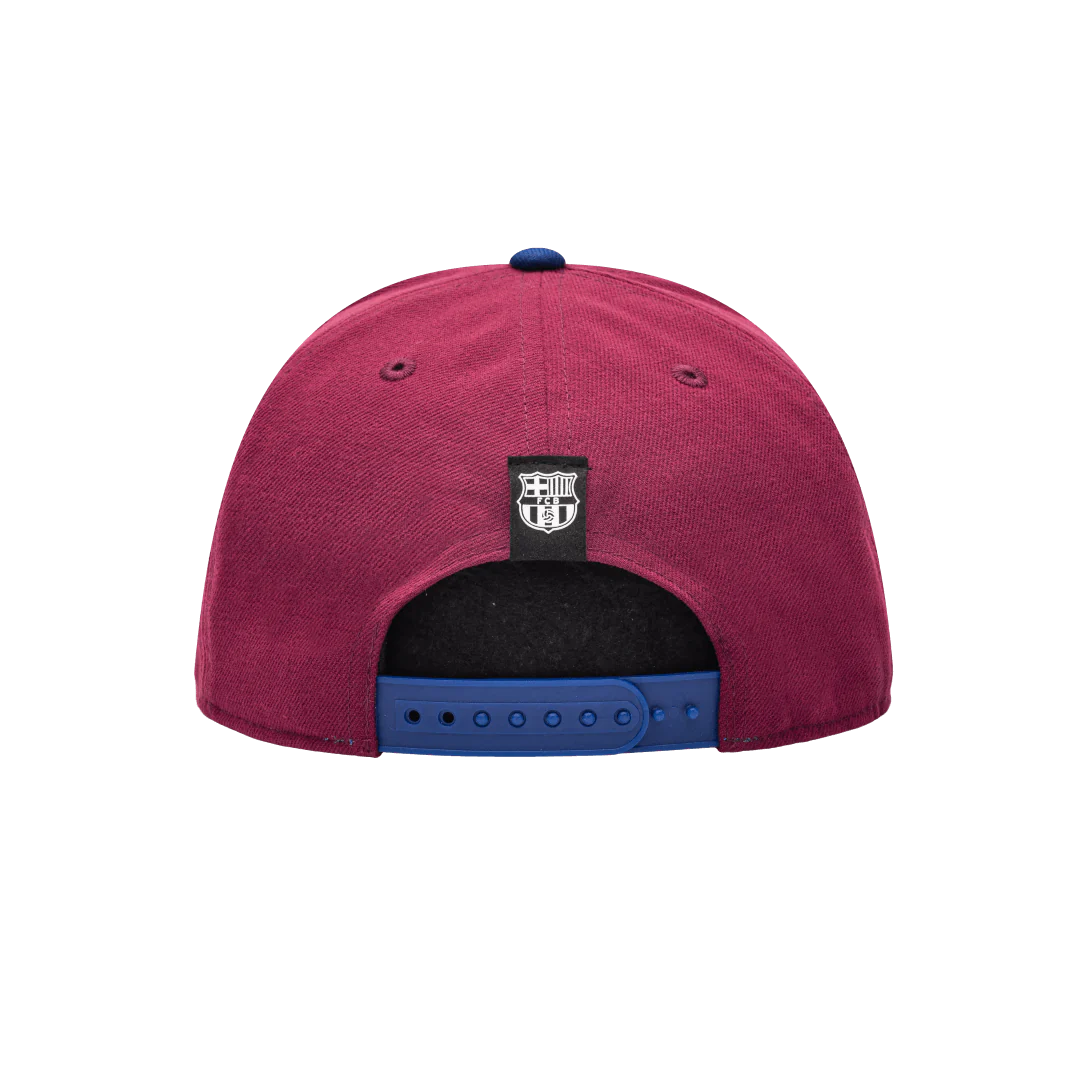 Barcelona FC Team 2 Tone Burgundy /Blue Snapback Hat