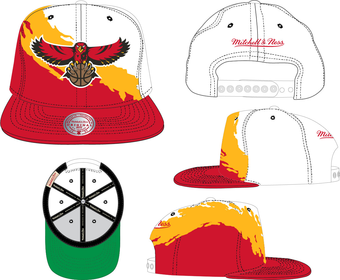 Atlanta Hawks HWC NBA Paintbrush Mitchell & Ness Snapback Hat