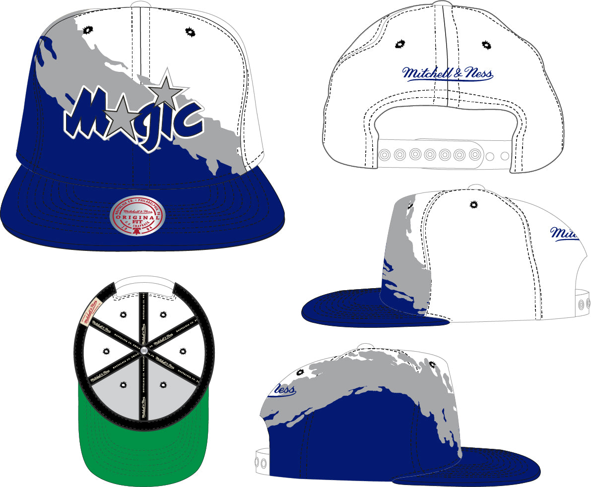 Orlando Magic HWC NBA Paintbrush Mitchell & Ness Snapback Hat