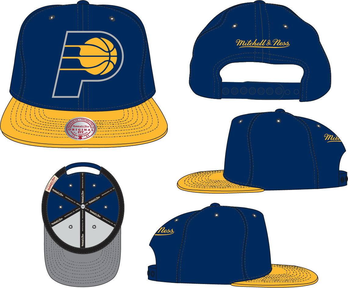 Mens NBA Indiana Pacers 2-Tone 2.0 Snapback Hat By Mitchell And Ness