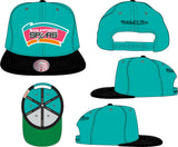 Men's Mitchell & Ness San Antonio Spurs 2-Tone Teal 2.0 Adjustable Snapback Hat - Pro Jersey Sports