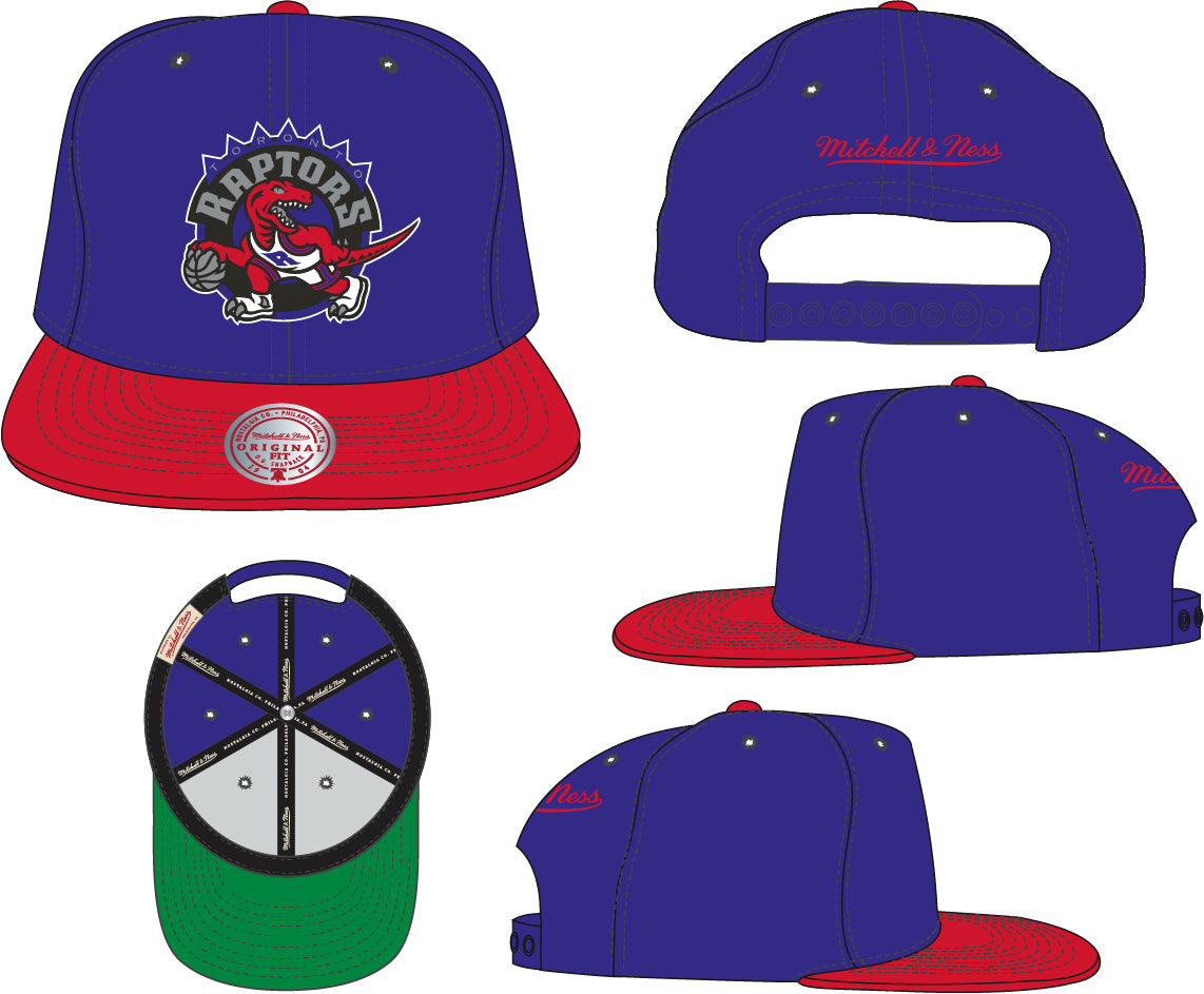 Men's Toronto Raptors 2-Tone 2.0 Purple/Red Snapback Hat By Mitchell & Ness