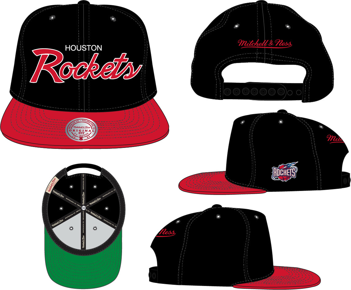 Houston Rockets HWC Team Script 2.0 Mitchell & Ness Snapback Hat