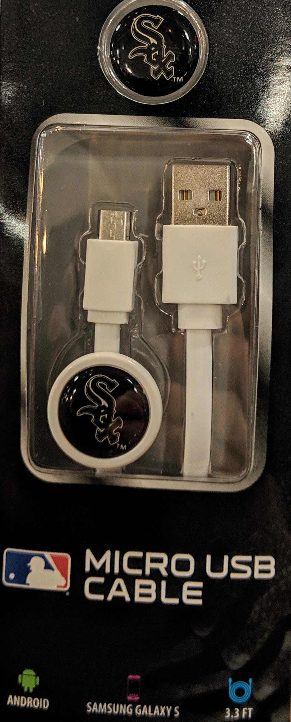 Mizco MLB Chicago White Sox Micro USB to USB Charge and Sync Cable
