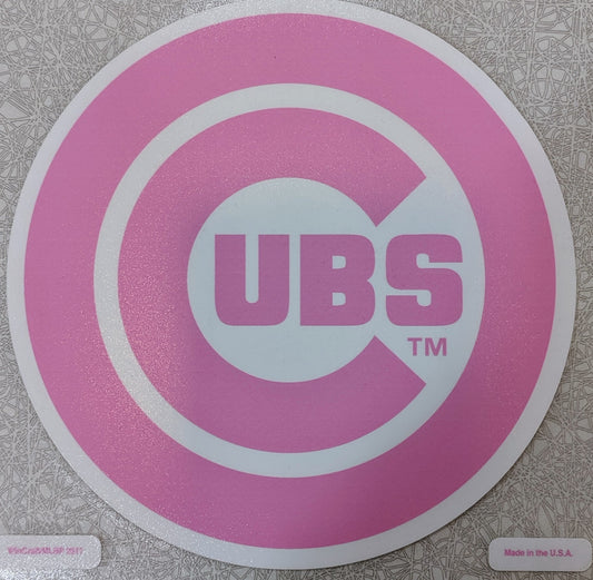 Chicago Cubs Perfect Cut Pink 8X8 Bullseye Logo Decal
