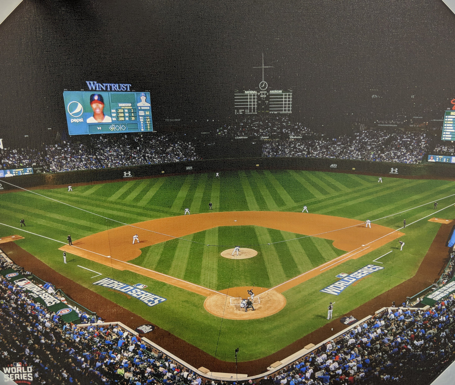 Chicago Cubs Wrigley Field 2016 World Series Game 3 Field Shot 20X24 Canvas Photo