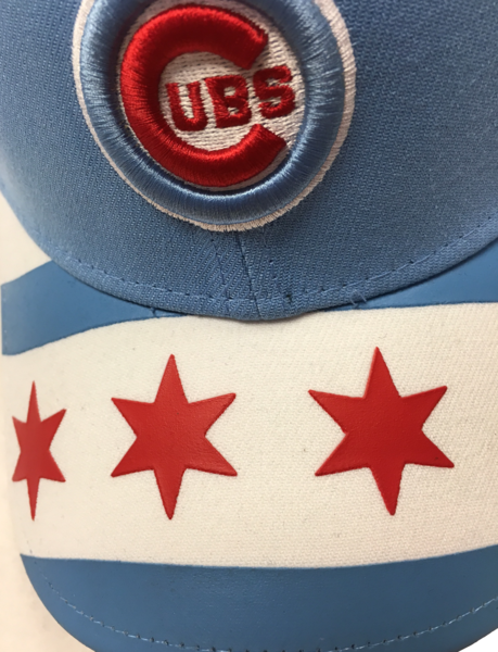 Mens MLB Chicago Cubs Chicago Flag Wrapped 39THIRTY Flex Fit Cap By New Era