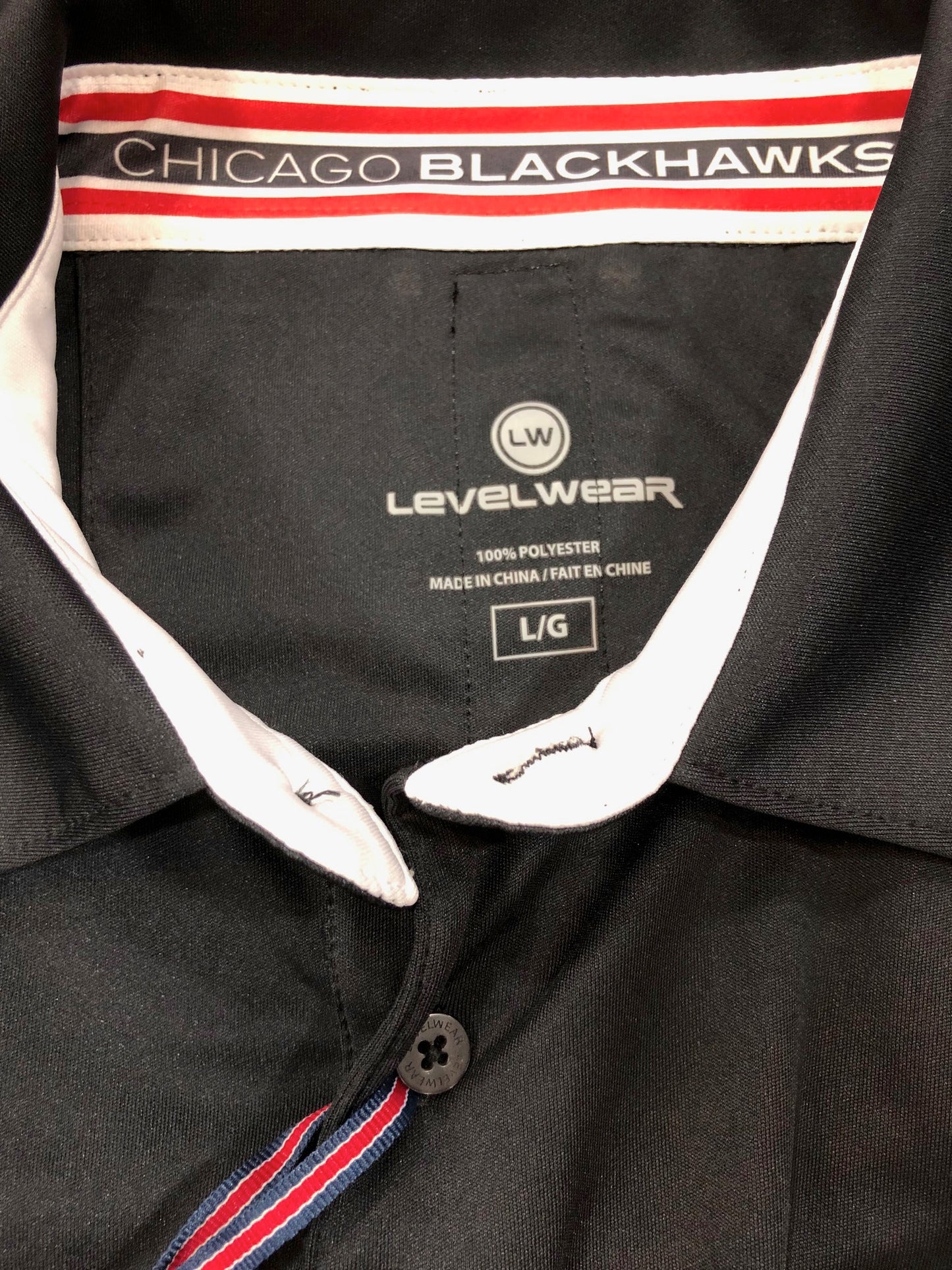 Chicago Blackhawks RPM Back Stripe Polo By Levelwear-Black