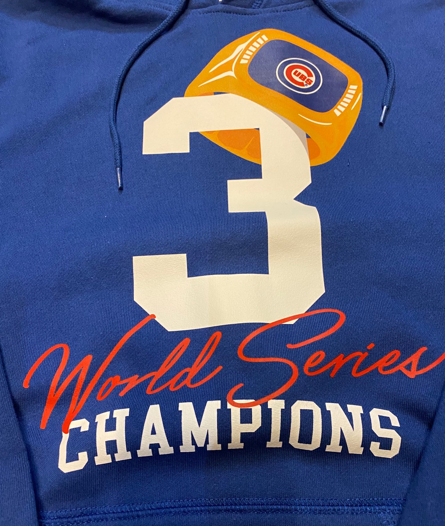 Mens Chicago Cubs New Era 3 Rings World Series Champions Hoodie