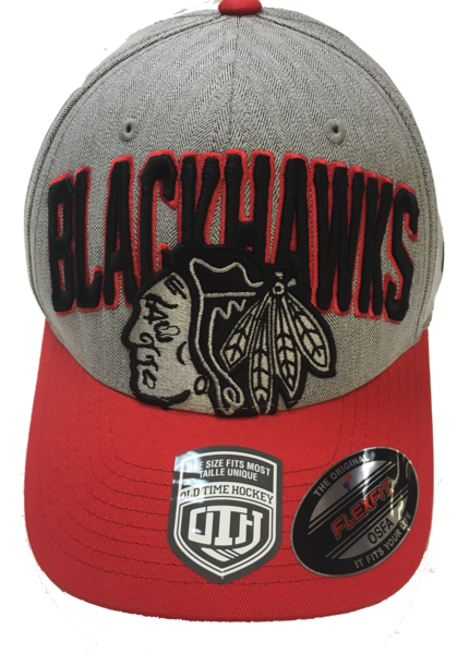 Men's NHL Chicago Blackhawks Chopper Old Time Hockey Structured Baseball Flexfit Hat