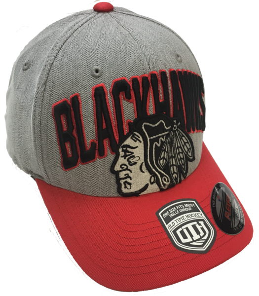 Men's NHL Chicago Blackhawks Chopper Old Time Hockey Structured Baseball Flexfit Hat