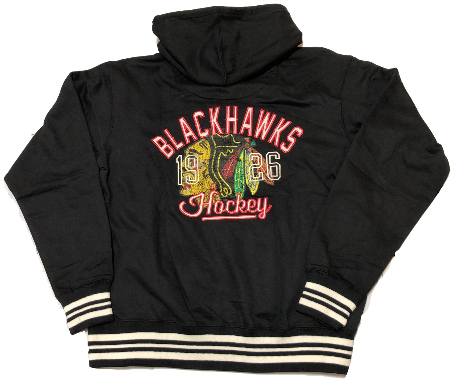 Chicago Blackhawks Adult Axton Full Zip Fleece Hoody By Old Time Hockey