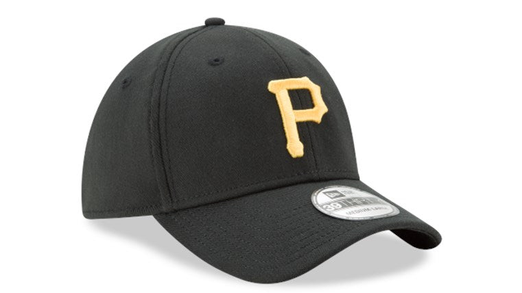 Pittsburgh Pirates New Era 39Thirty Black Team Classic Flex Hat
