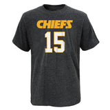 Youth Kansas City Chiefs Patrick Mahomes Heather Gray Mainliner Player Name & Number T-Shirt - Pro Jersey Sports