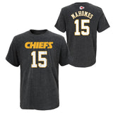 Youth Kansas City Chiefs Patrick Mahomes Heather Gray Mainliner Player Name & Number T-Shirt - Pro Jersey Sports