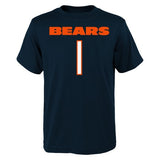 Kids Justin Fields Chicago Bears Navy Mainliner Name And Number Shirt - Pro Jersey Sports