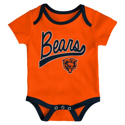 Newborn/Infant Chicago Bears Champ 3-Piece Short Sleeve Creeper Set