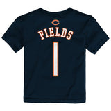 Toddler Justin Fields Chicago Bears Navy Mainliner Name And Number Shirt - Pro Jersey Sports