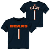 Toddler Justin Fields Chicago Bears Navy Mainliner Name And Number Shirt - Pro Jersey Sports